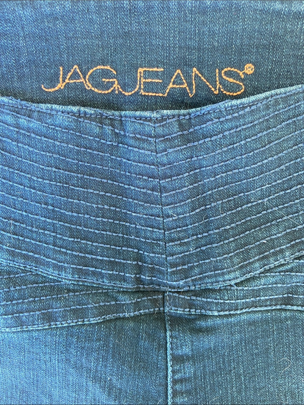 Jag Jeans High Waist 10 Western Glove Works Dark Blue Stretch Jeans Side Zip